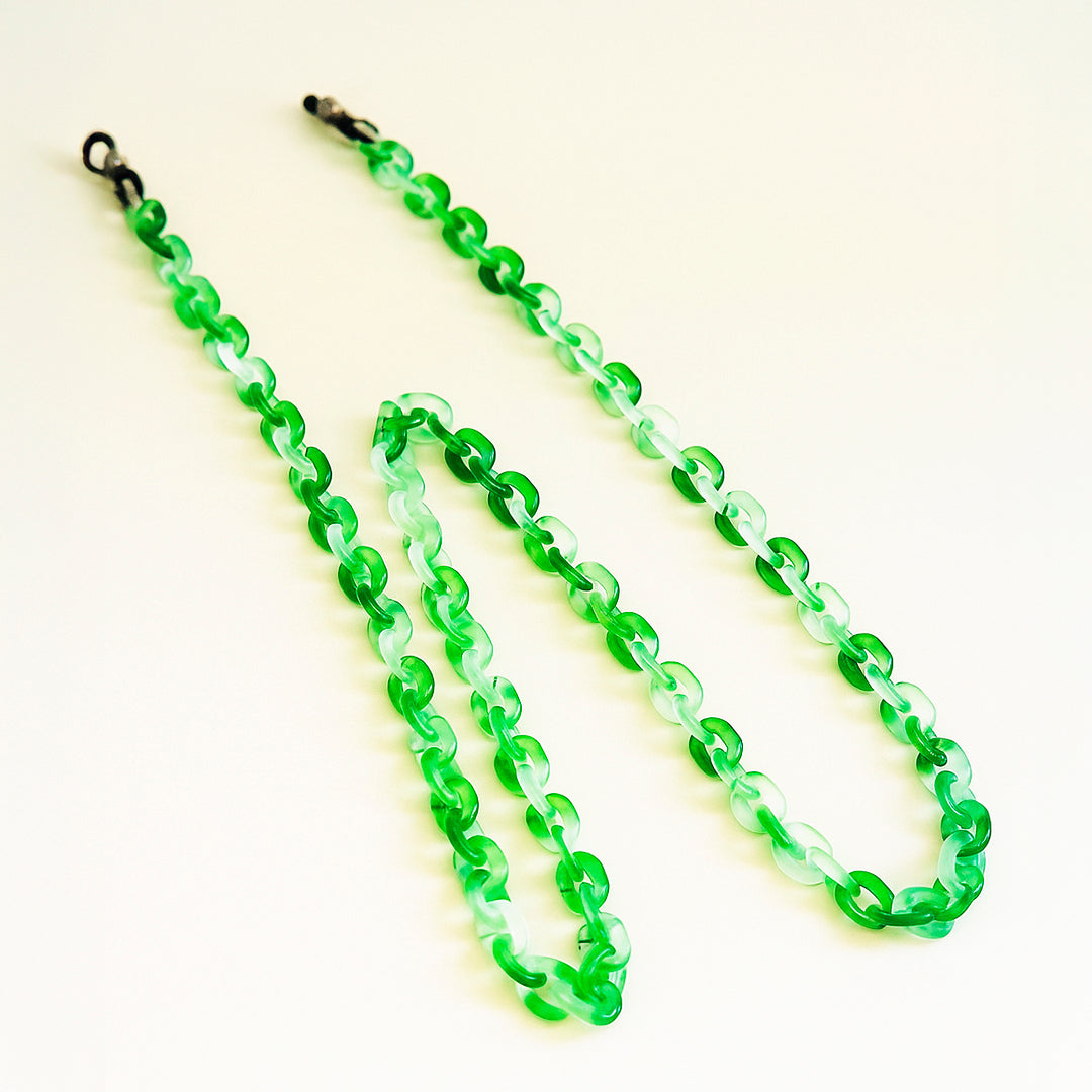 Cuelga Gafas / Cadena para Gafas de Acrílico Verde - Liviana y Resistente