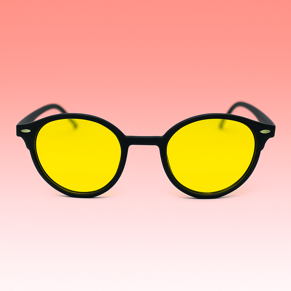 Gafas At Night Round Espejadas | Lente Rojo, Amarillo o Rosado | Estilo Retro Moderno