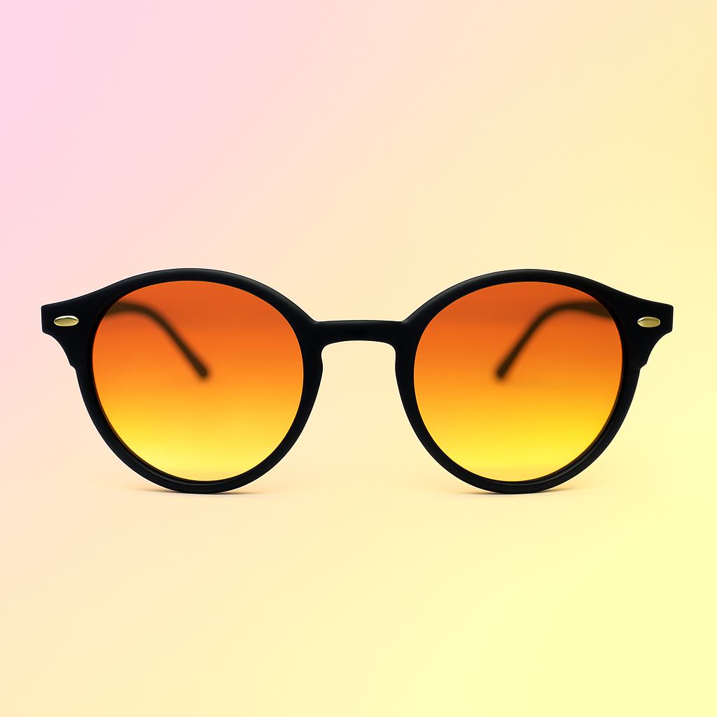 Gafas At Night Round Espejadas | Lente Rojo, Amarillo o Rosado | Estilo Retro Moderno