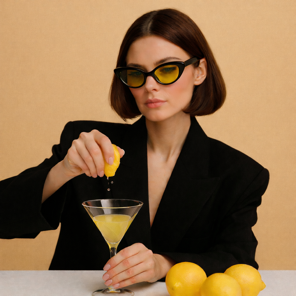 GAFAS DE SOL CAT EYE BLACK & YELLOW -- AT NIGHT SUNGLASSES