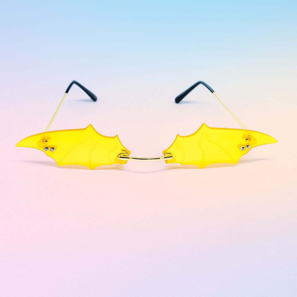 Gafas Bat Wings Sin Marco | Lentes UV400 Futuristas Y2K – At Night Sunglasses