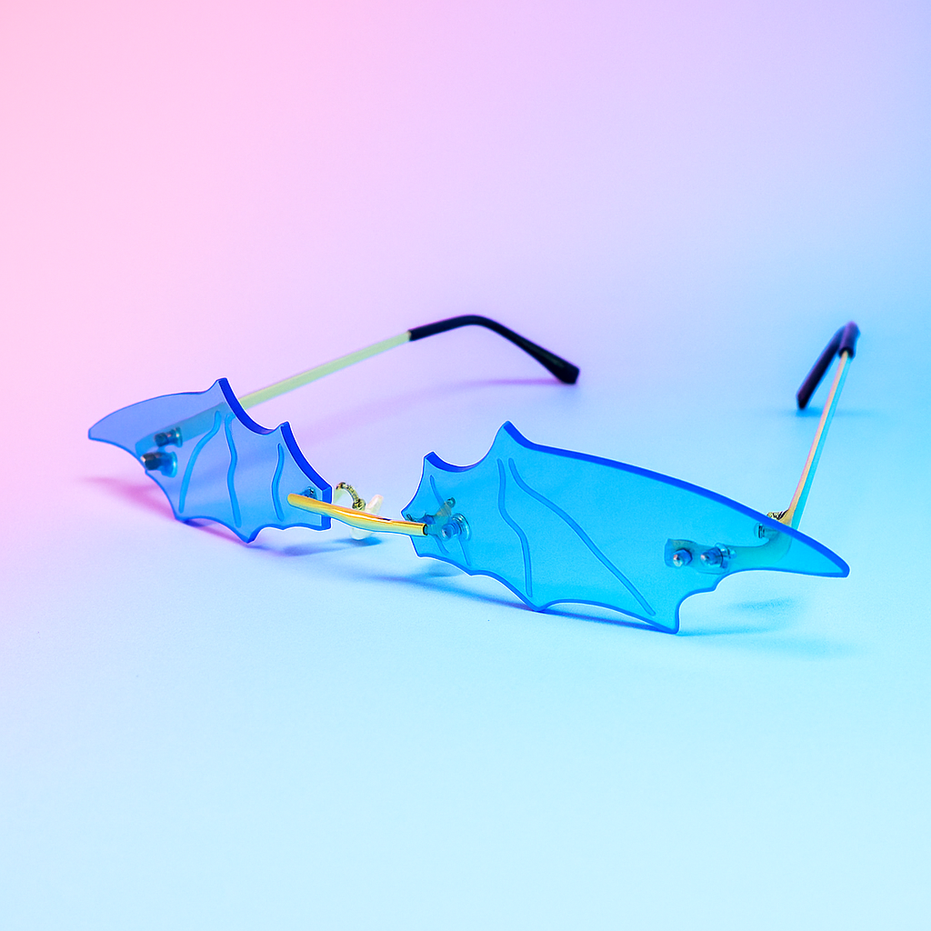 Gafas Bat Wings Sin Marco | Lentes UV400 Futuristas Y2K – At Night Sunglasses