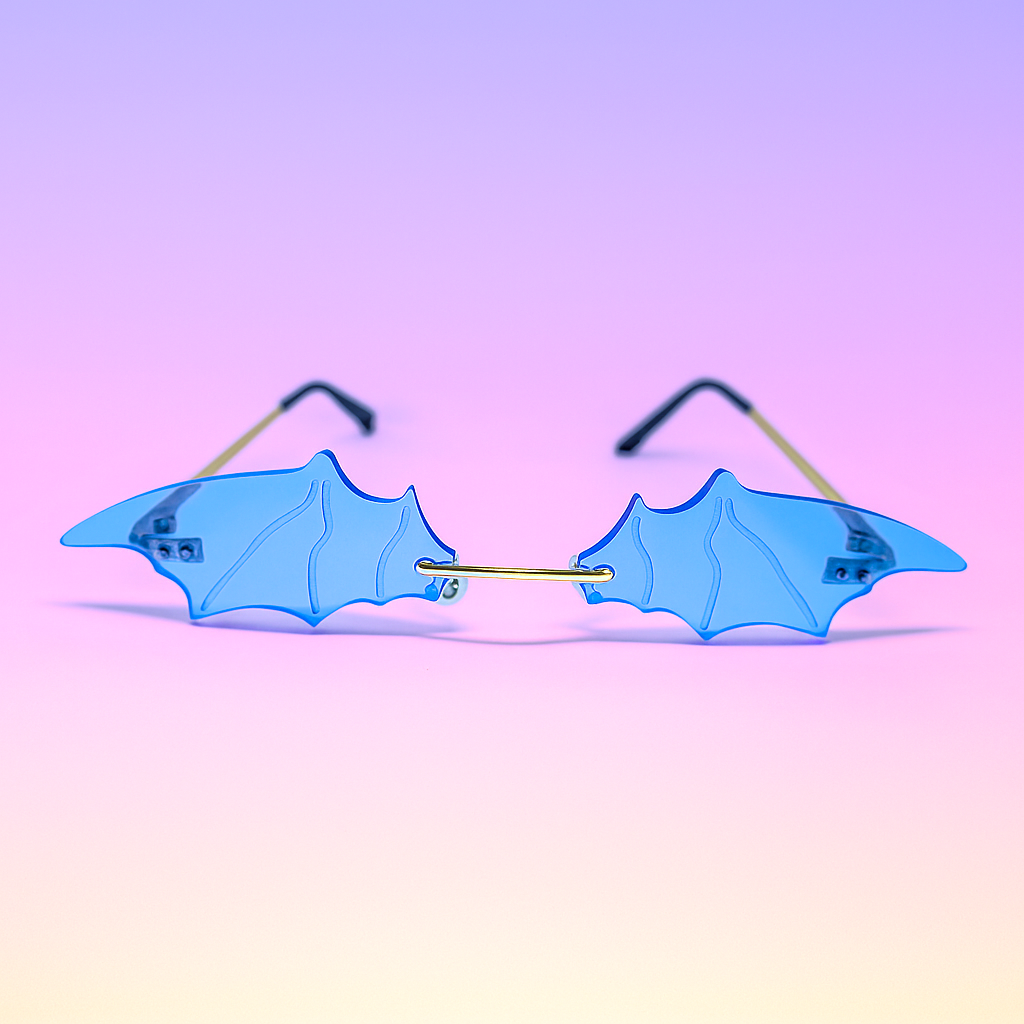 Gafas Bat Wings Sin Marco | Lentes UV400 Futuristas Y2K – At Night Sunglasses