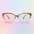 Gafas Cat Eye Transparent Leopard - Lente BlueBlock - TR90 + Metal | At Night Sunglasses