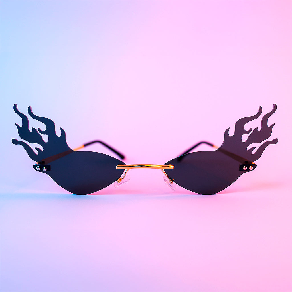 Gafas Fire Flame Rimless - Diseño Llama, Sin Marco | At Night Sunglasses