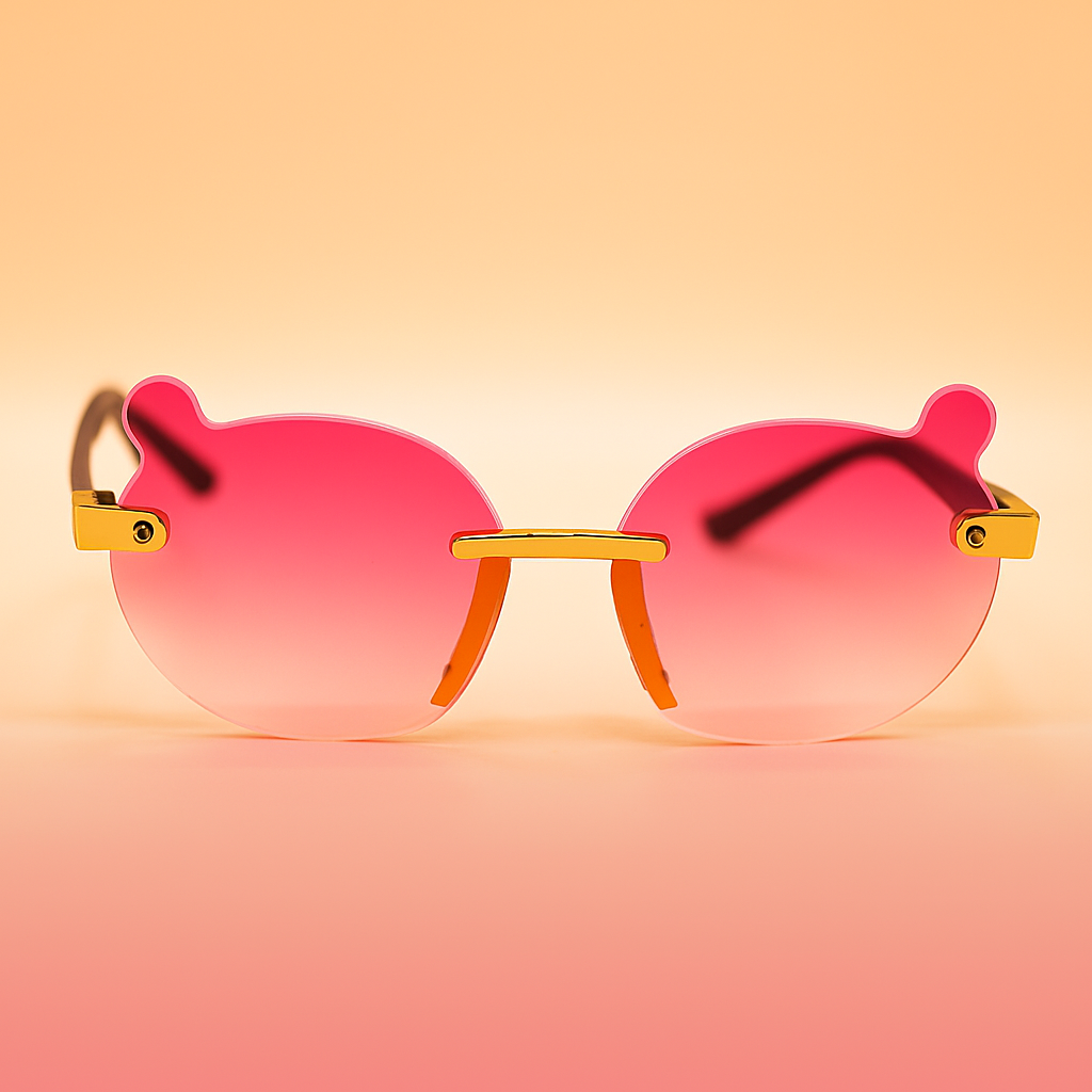Gafas Kids Bear Pink Gold | Sin Marco con Lentes Degradados y Protección UV400 At Night