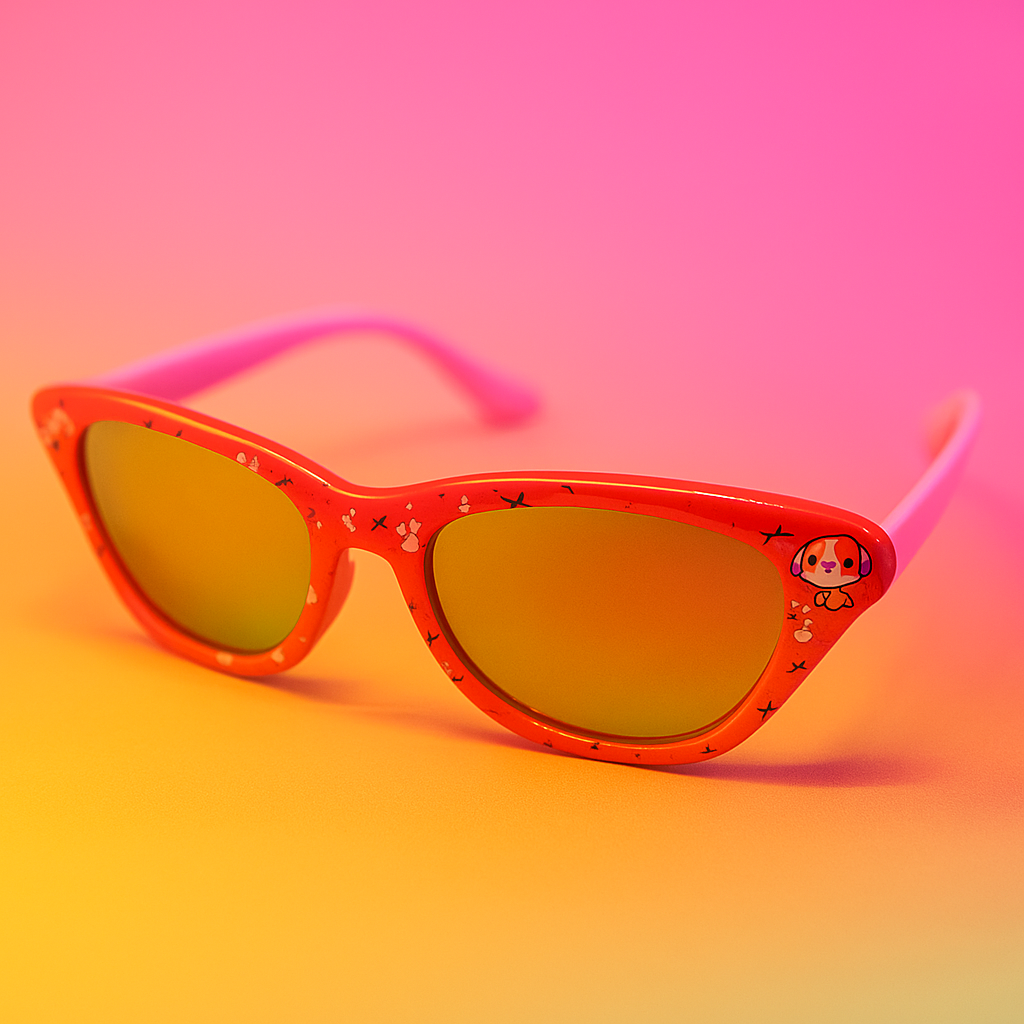 Gafas Kids Cat Eye Rojas | Lentes espejo Amarillos UV400 At Night