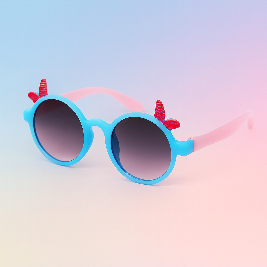 Gafas Kids Fantasy Azul y Rosa | Diseño Redondo con Alas UV400 At Night