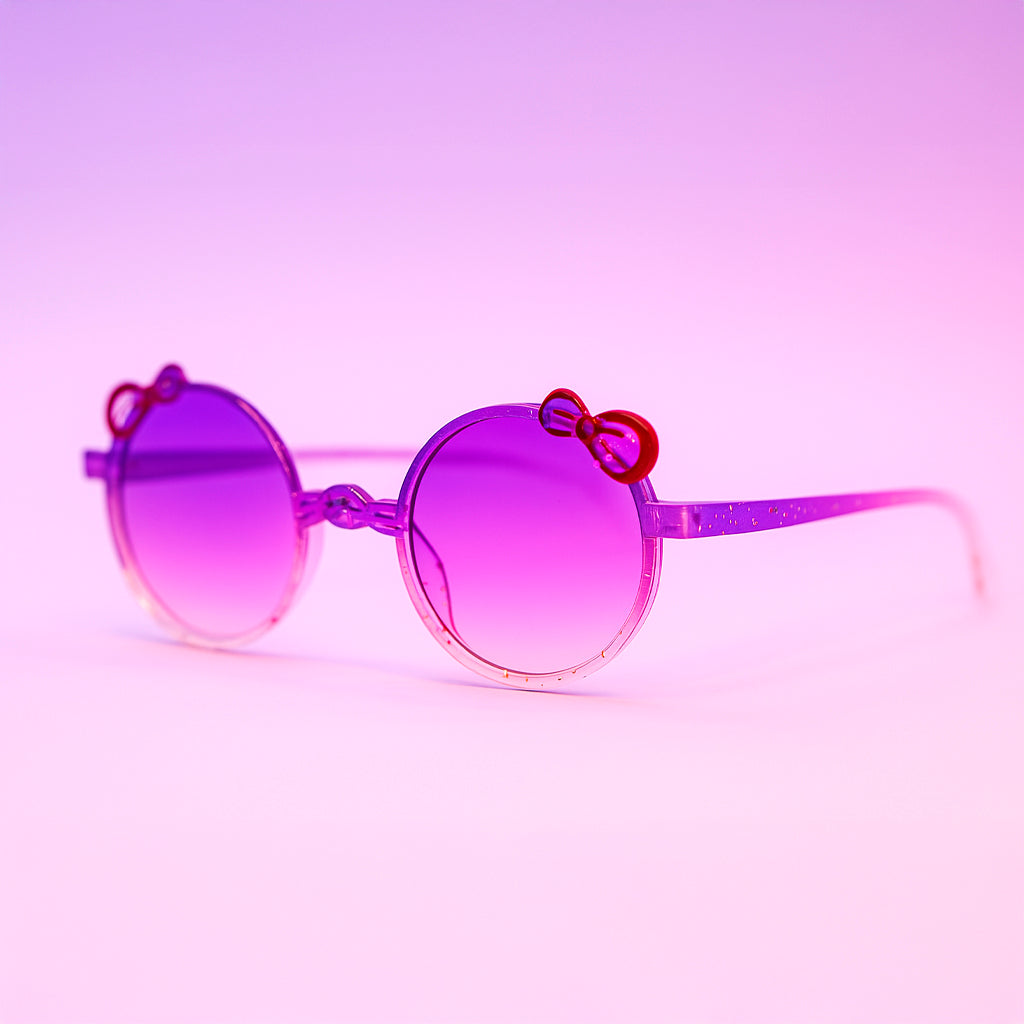 Gafas Kids Purple Bow | Diseño Redondo con Moños y Protección UV400 At Night