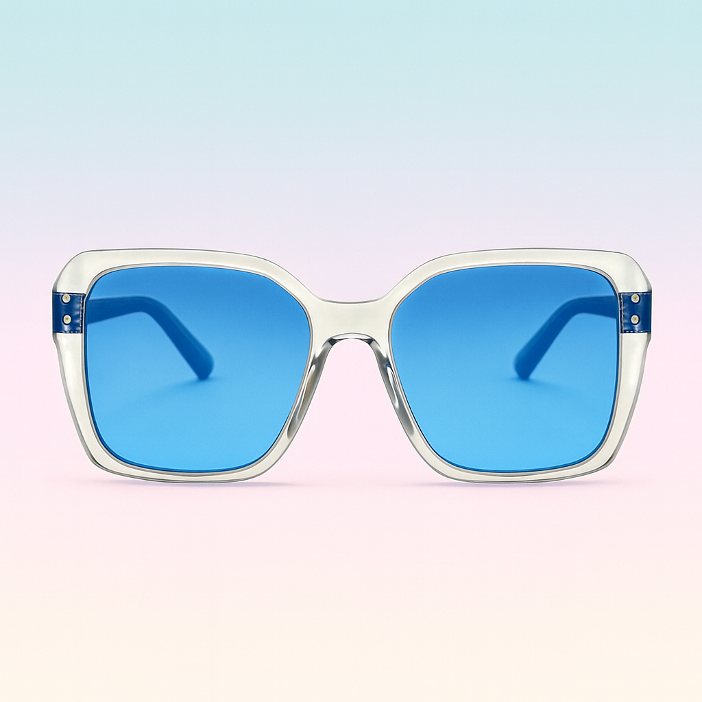 Gafas Kids Rectangulares Transparentes y Azules | Lentes Celestes UV400 At Night