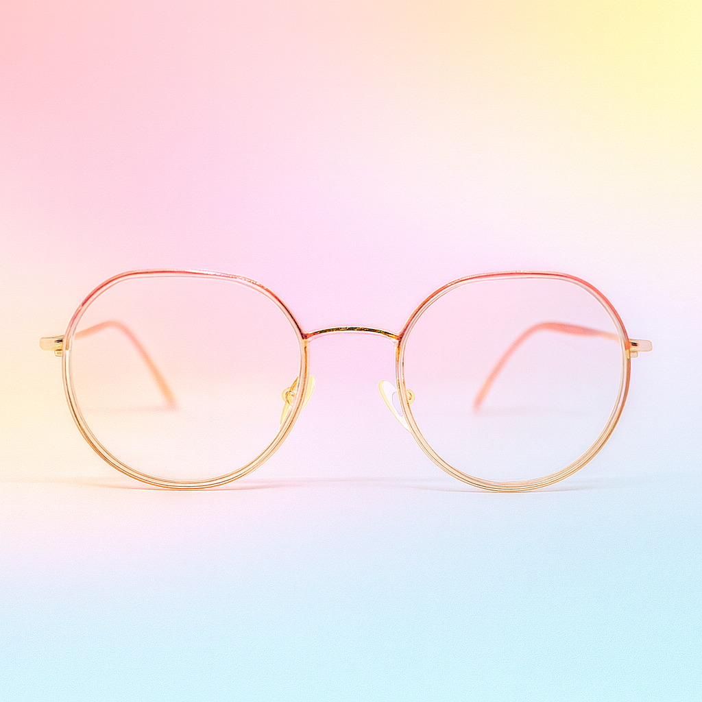 Gafas Ópticas Geométricas Hexagonales Rosadas - Metal & Lente BlueBlock | At Night