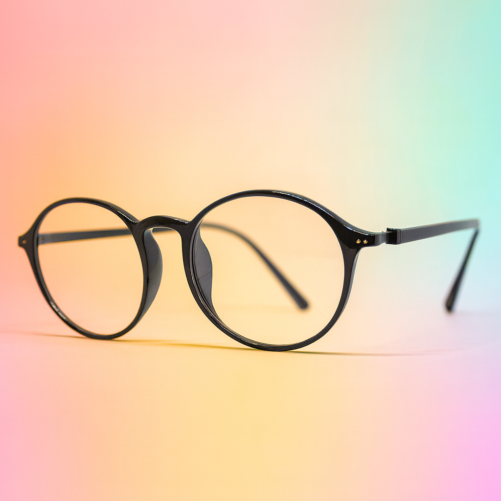 Gafas Panto Round TR90 Negro - BlueBlock