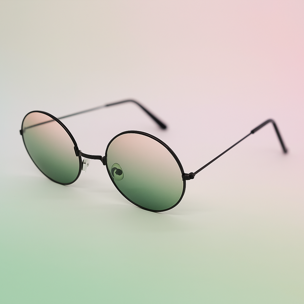 Gafas Redondas Lennon Retro Lente Verde - At Night Sunglasses
