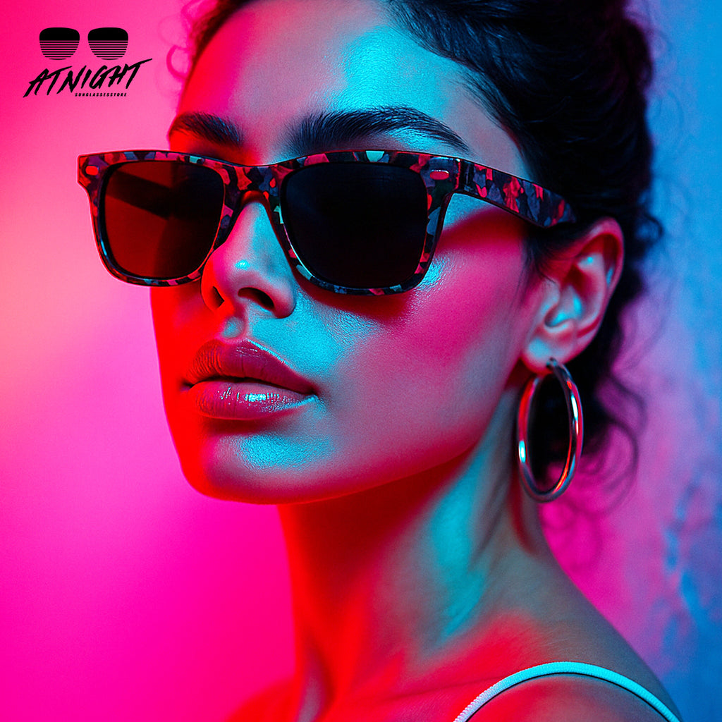 Gafas de Sol At Night Wayfarer Tropical | Azul / Estampado Floral