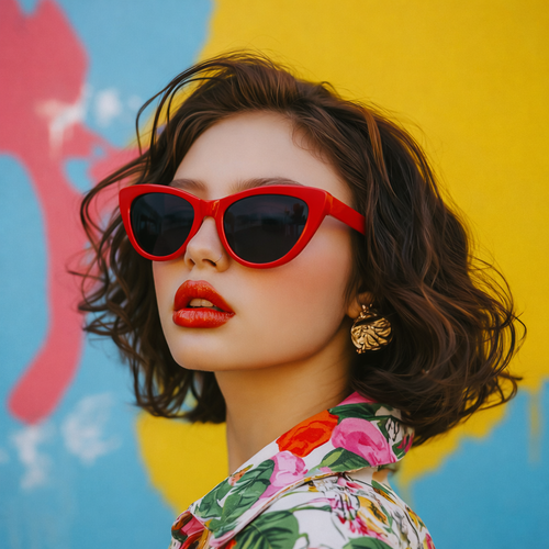 Gafas de Sol At Night - Cat Eye 70's Red UV400