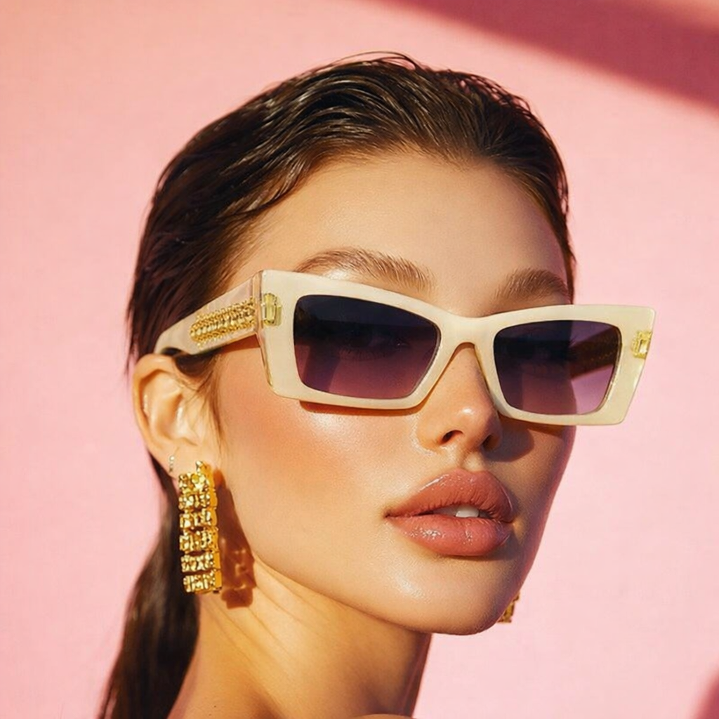 Gafas de Sol At Night - Cat Eye Transparent Gold UV400