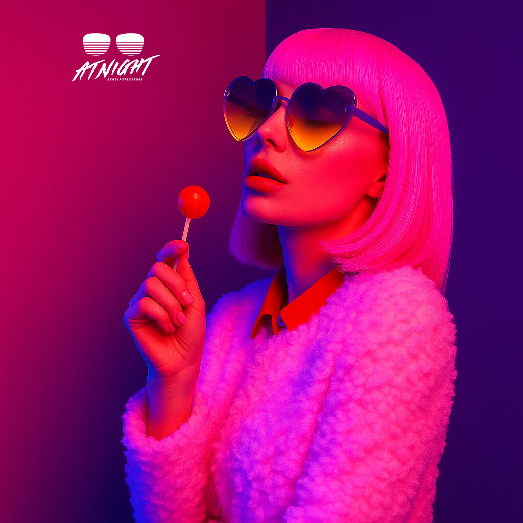 Gafas de Sol At Night Corazón sin marco | Estilo Retro y Toque Romántico