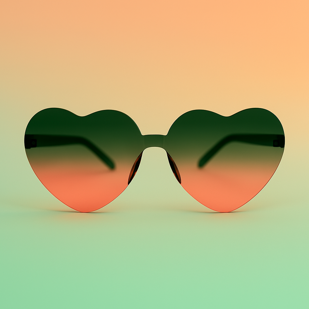 Gafas de Sol At Night Corazón sin marco | Estilo Retro y Toque Romántico