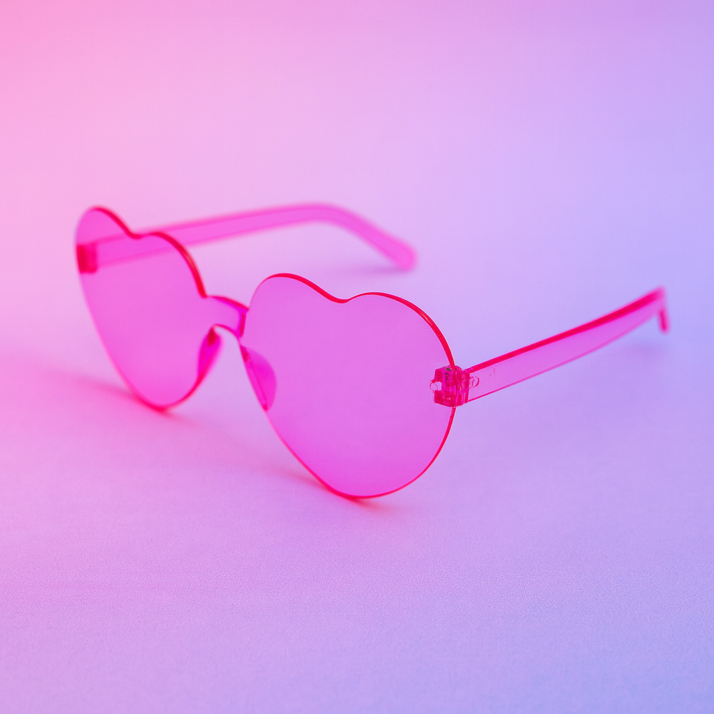 Gafas de Sol At Night Corazón sin marco | Estilo Retro y Toque Romántico