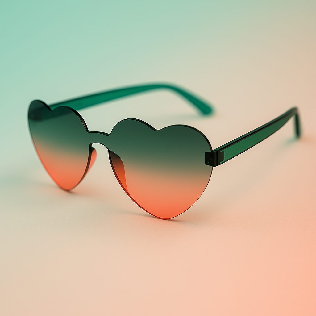 Gafas de Sol At Night Corazón sin marco | Estilo Retro y Toque Romántico