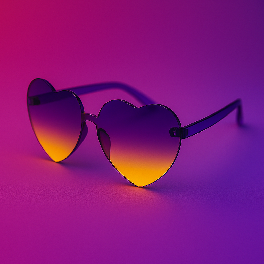 Gafas de Sol At Night Corazón sin marco | Estilo Retro y Toque Romántico