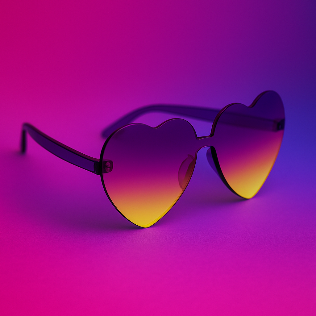 Gafas de Sol At Night Corazón sin marco | Estilo Retro y Toque Romántico