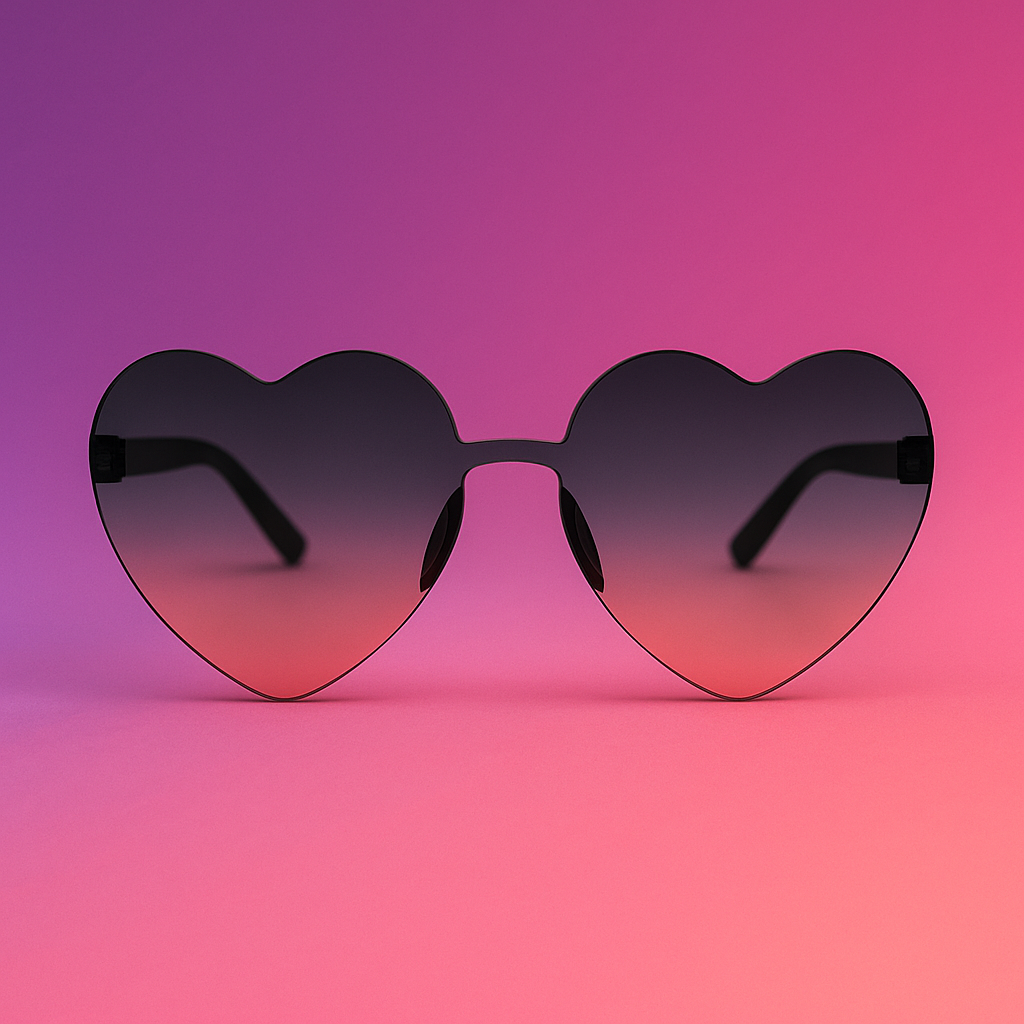 Gafas de Sol At Night Corazón sin marco | Estilo Retro y Toque Romántico