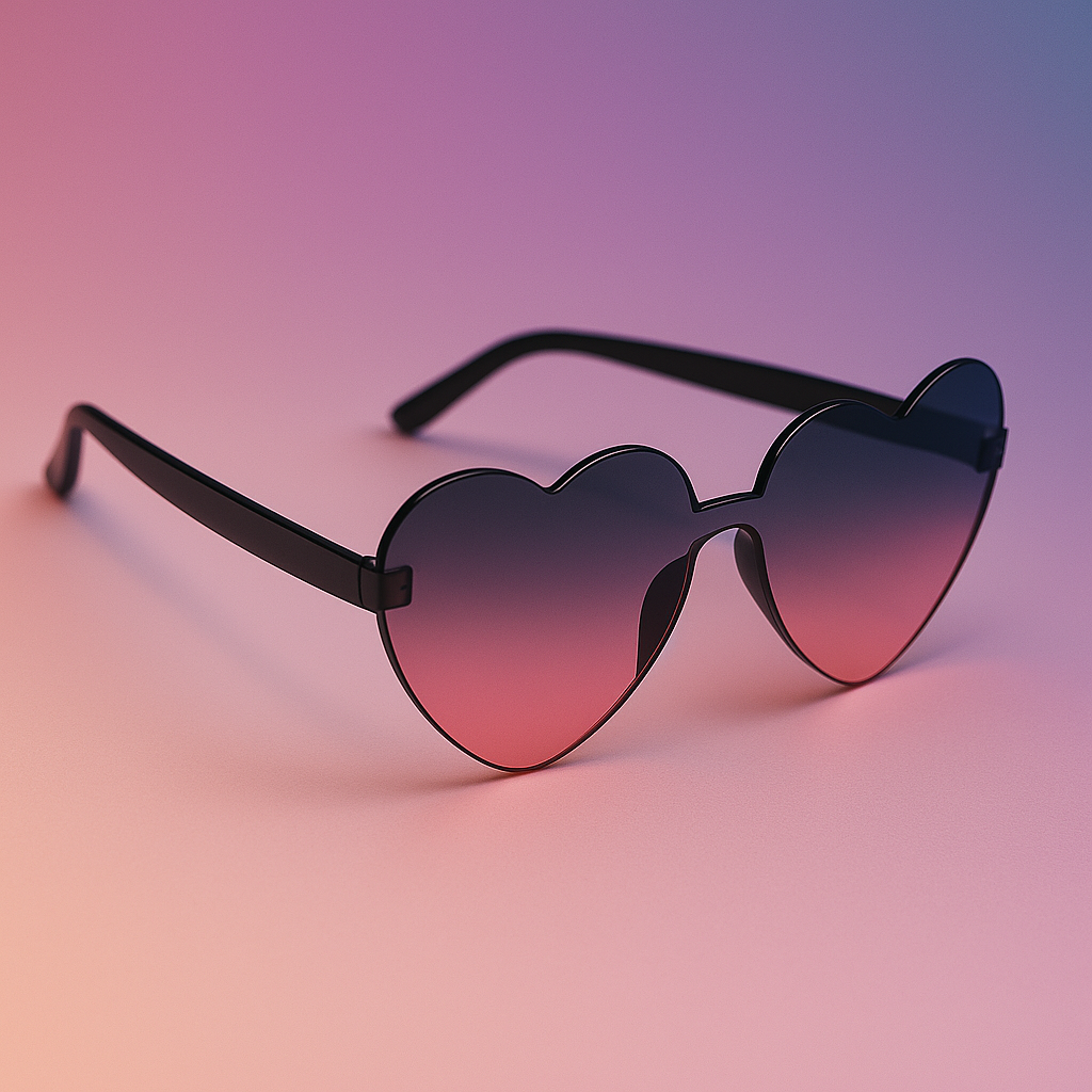 Gafas de Sol At Night Corazón sin marco | Estilo Retro y Toque Romántico