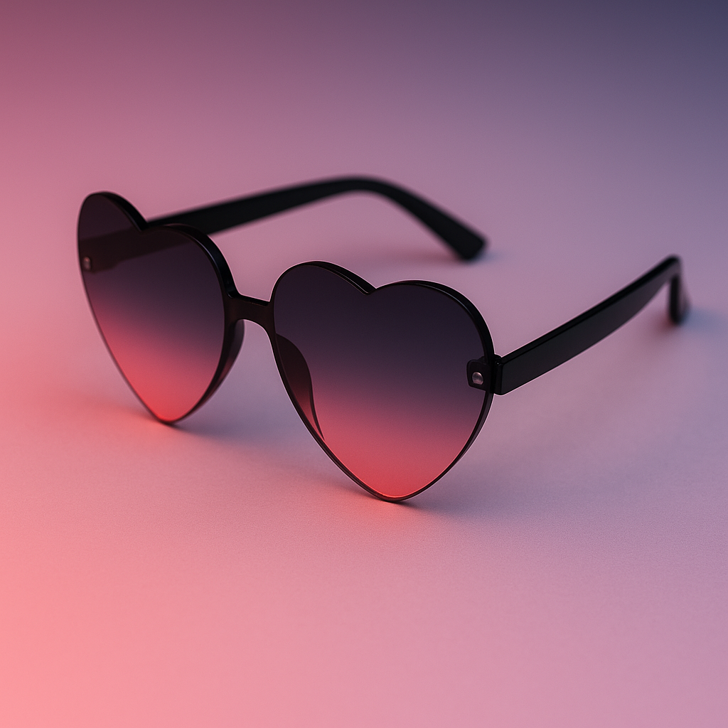 Gafas de Sol At Night Corazón sin marco | Estilo Retro y Toque Romántico