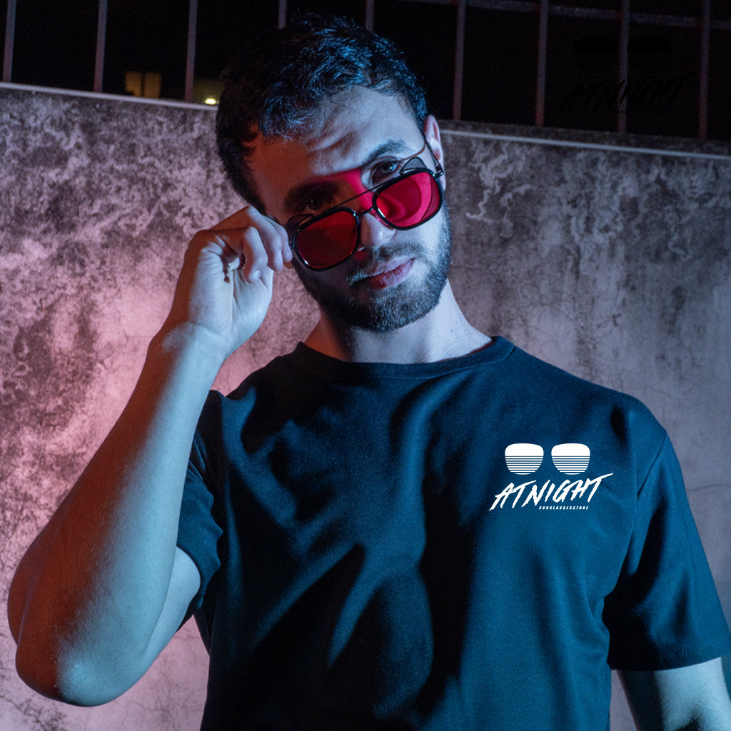 Gafas de Sol At Night Shield Red Metal | Estilo Futurista con Lentes Rojas UV400