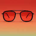Gafas de Sol At Night Shield Red Metal | Estilo Futurista con Lentes Rojas UV400