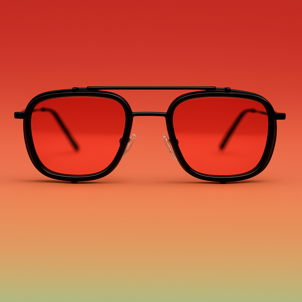 Gafas de Sol At Night Shield Red Metal | Estilo Futurista con Lentes Rojas UV400