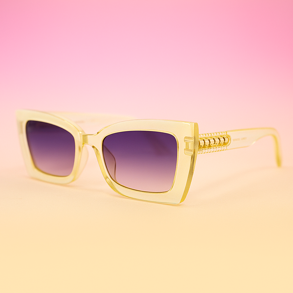 Gafas de Sol At Night - Cat Eye Transparent Gold UV400