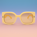 Gafas de Sol At Night - "Sunset Retro Oversize" Amarillo Pastel