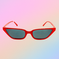 Gafas de Sol At Night - Triangular Retro Red / Lente Negro