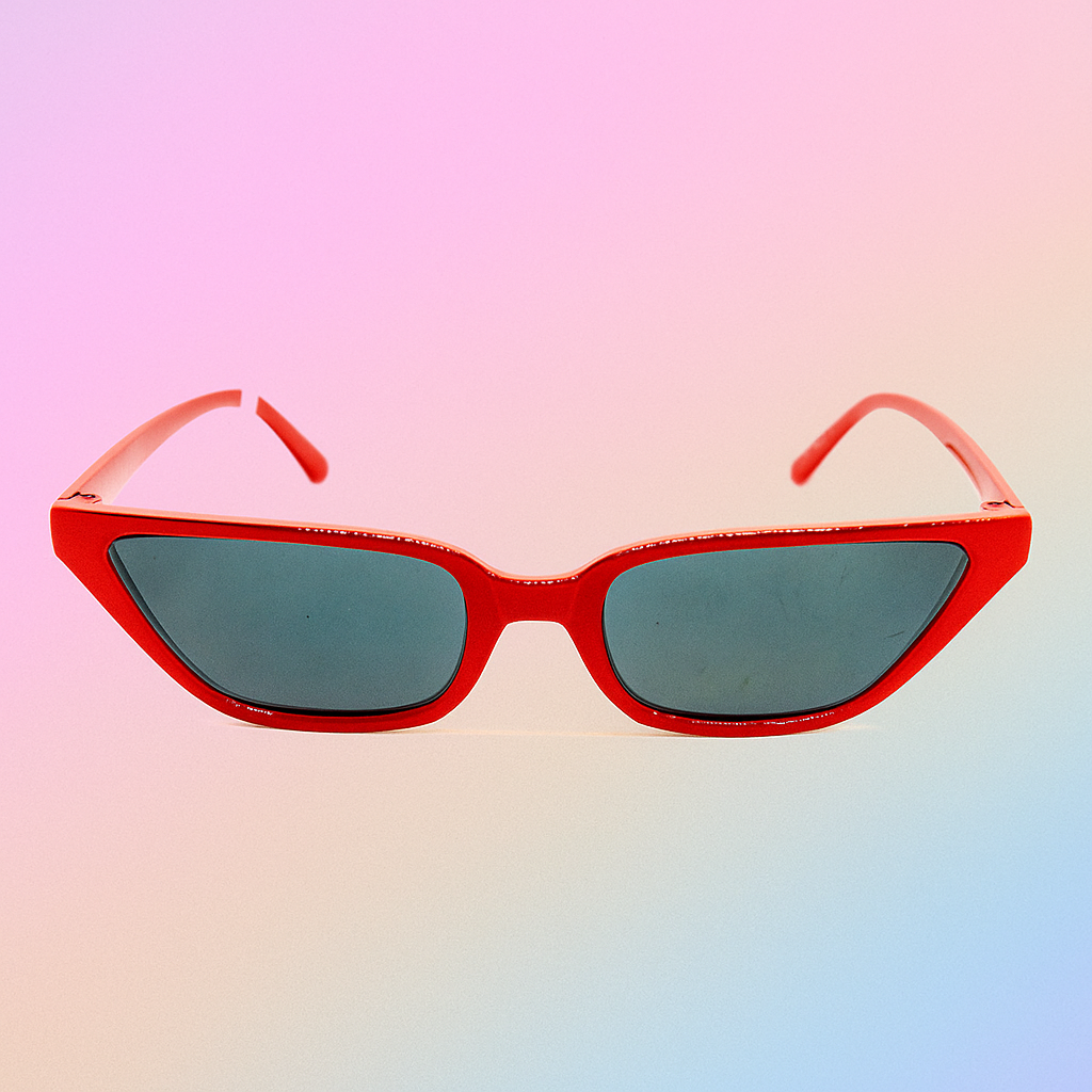 Gafas de Sol At Night - Triangular Retro Red / Lente Negro