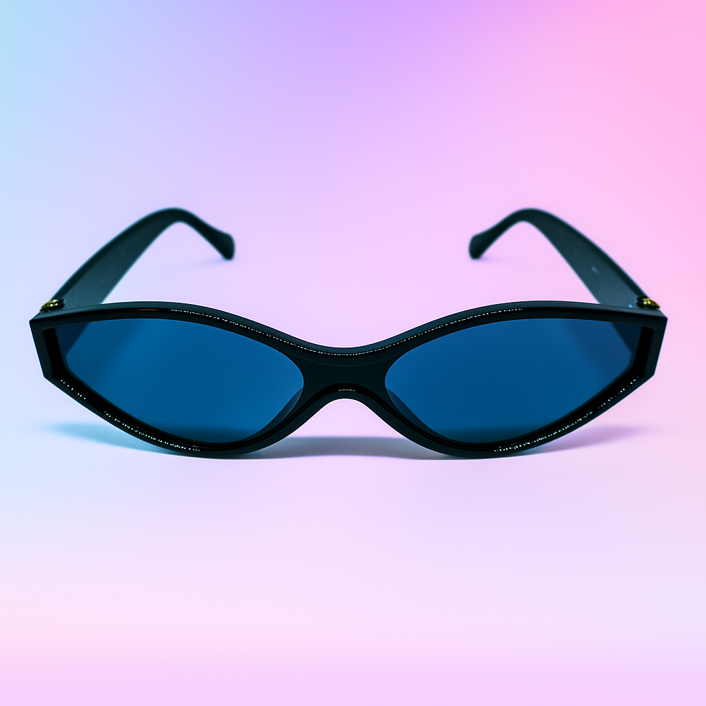 Gafas de Sol Black Blade - Lente Azul / Detalles Dorados