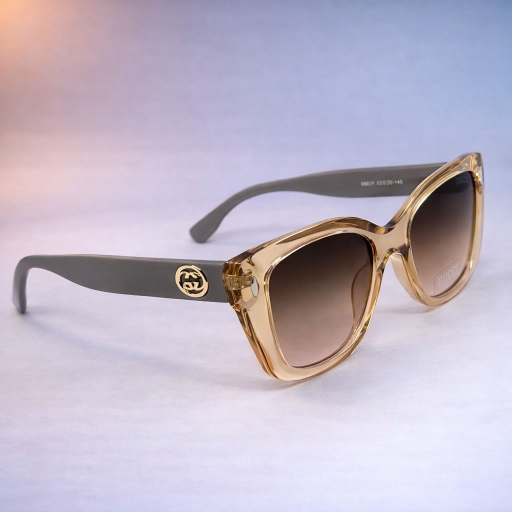 Gafas de Sol Gucci Oversize Signature – Negro / Honey Transparent