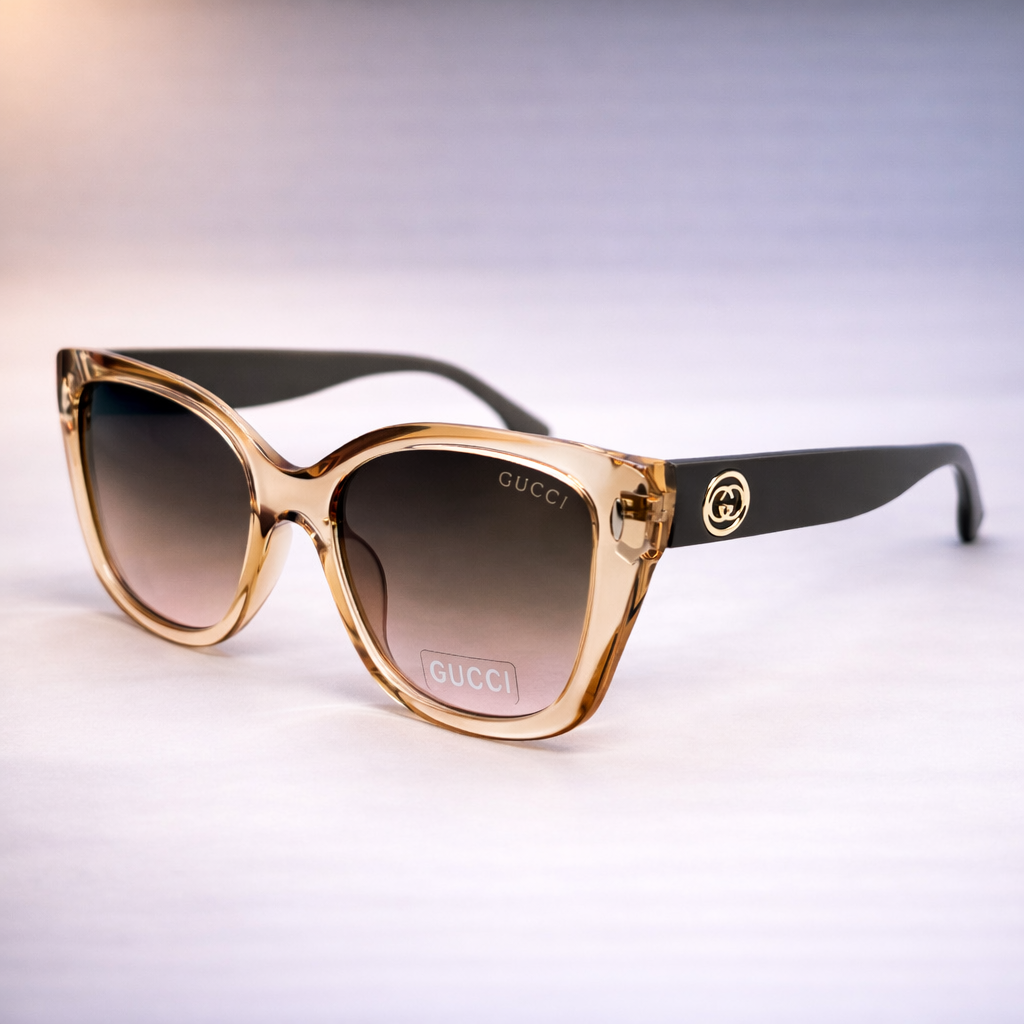 Gafas de Sol Gucci Oversize Signature – Negro / Honey Transparent