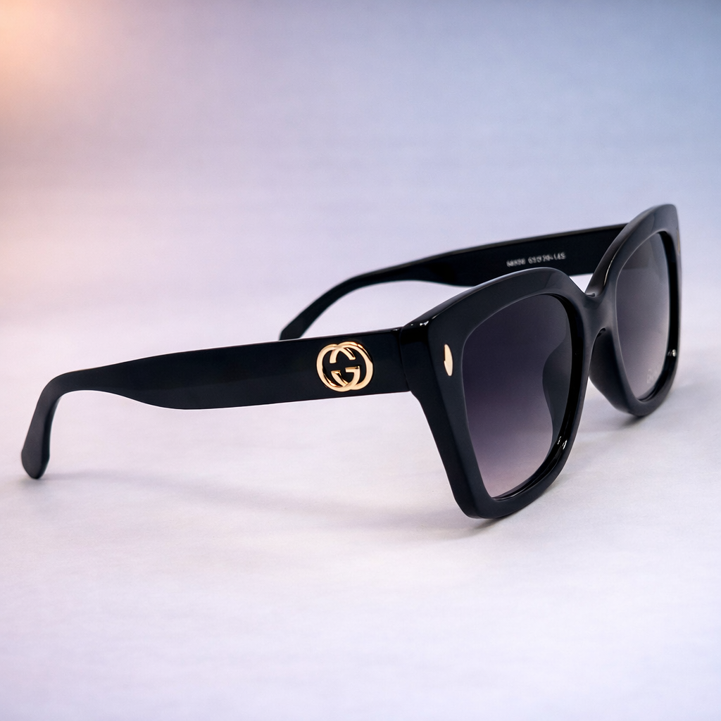 Gafas de Sol Gucci Oversize Signature – Negro / Honey Transparent