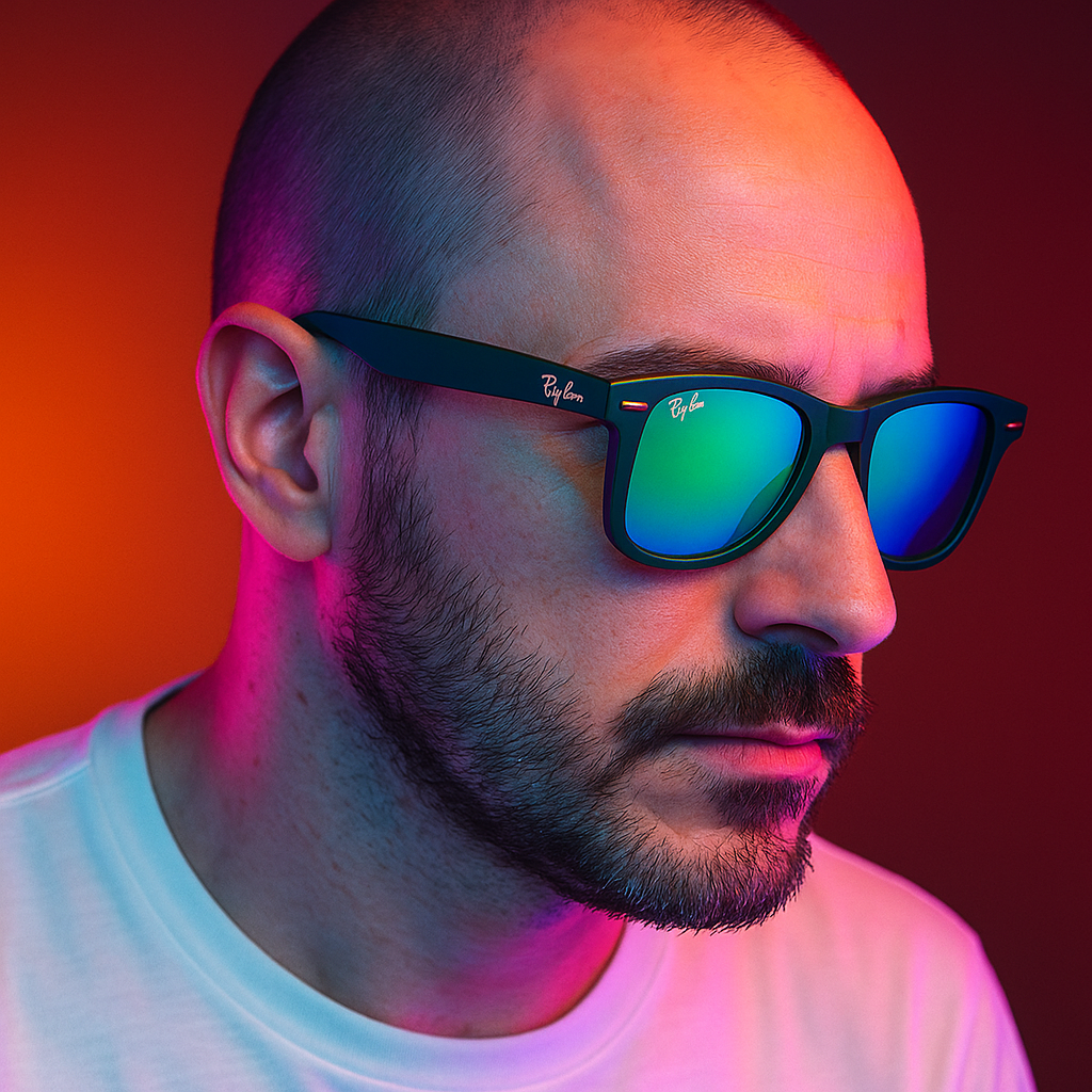 Gafas de Sol Rayban wayfarer by At Night – Lentes espejo Azul & Verde UV400