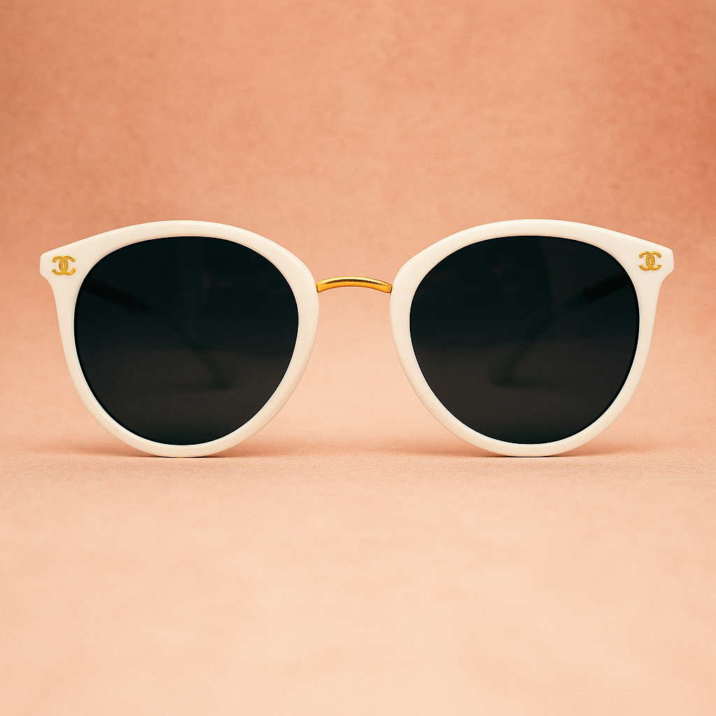 Gafas de Sol Chanel Redondas Clásic Blancas – At Night Sunglasses