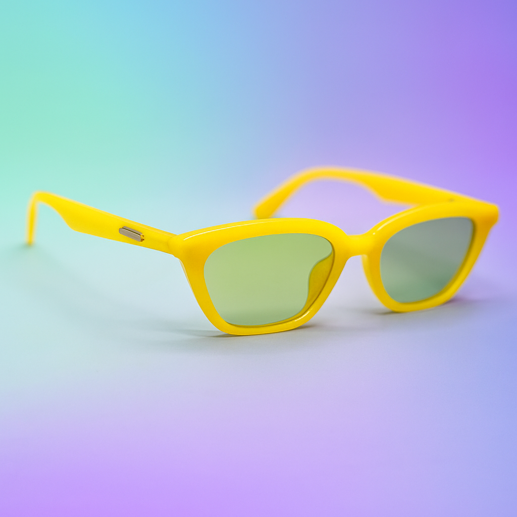 Gafas de Sol Cat Eye Narrow Retro Amarillas UV400 - At Night Sunglasses