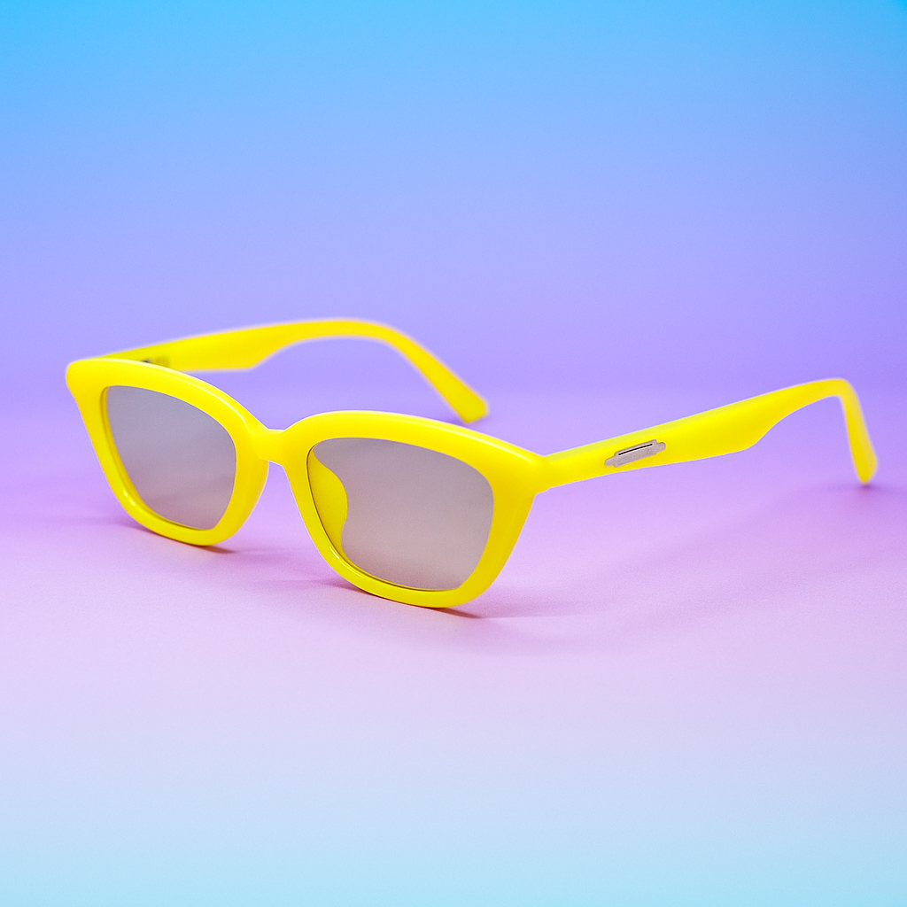 Gafas de Sol Cat Eye Narrow Retro Amarillas UV400 - At Night Sunglasses