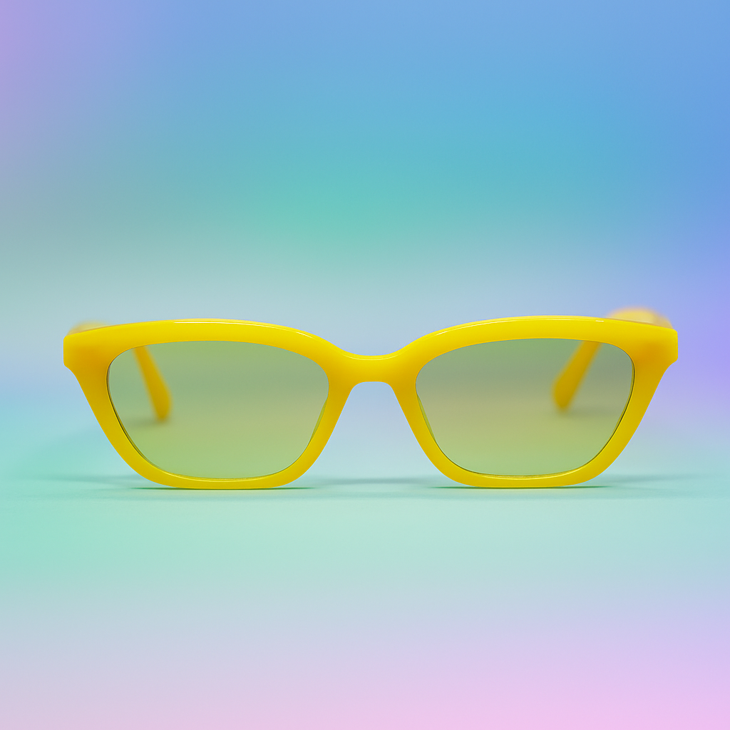 Gafas de Sol Cat Eye Narrow Retro Amarillas UV400 - At Night Sunglasses