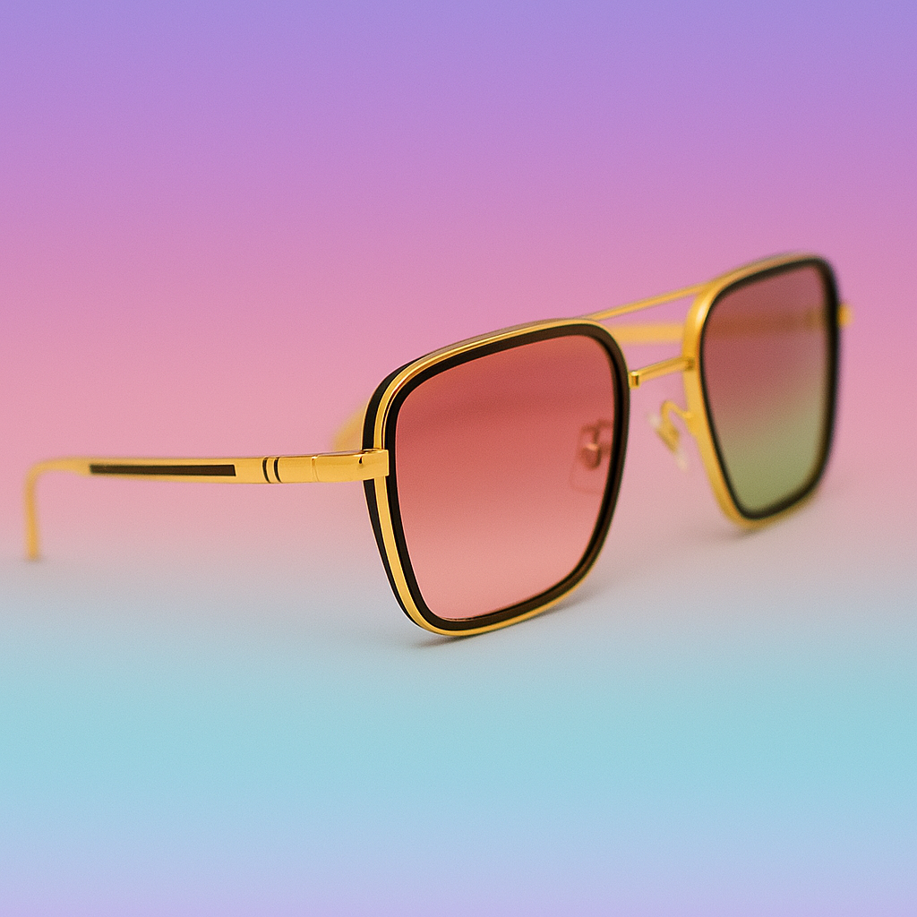 Gafas de Sol Gucci Bicolor Gold by At Night - Lentes Rosa & Verde UV400