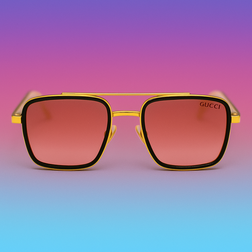 Gafas de Sol Gucci Bicolor Gold by At Night - Lentes Rosa & Verde UV400