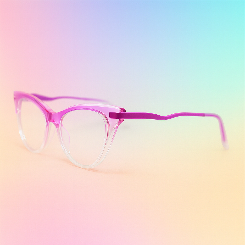 MARCO ÓPTICO AT NIGHT - CAT EYE PINK TR90 + BLUEBLOCK