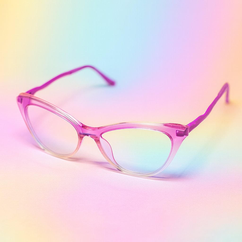 MARCO ÓPTICO AT NIGHT - CAT EYE PINK TR90 + BLUEBLOCK