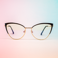 MARCO ÓPTICO SEMI CAT EYE DORADO - BLUEBLOCK | AT NIGHT SUNGLASSES